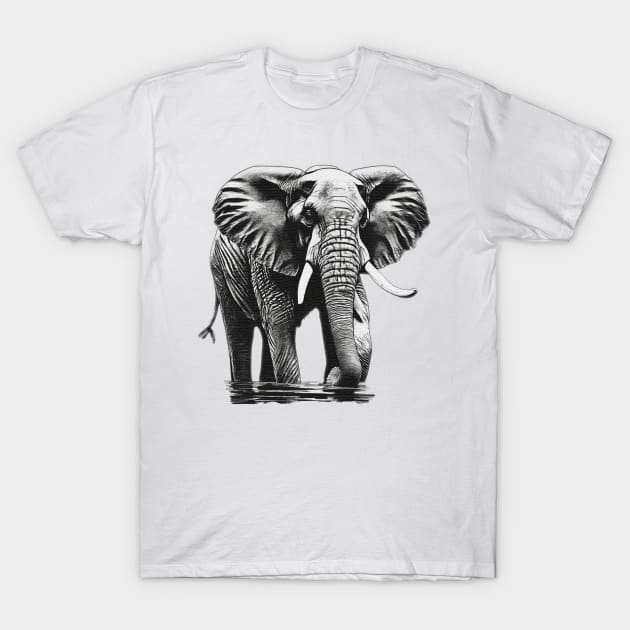 elephant in water T-Shirt by JnS Merch Store